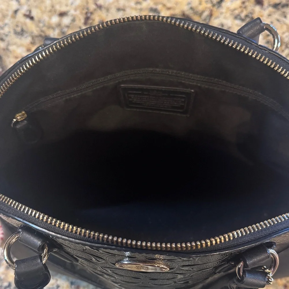 Coach Black Embossed Dome Satchel